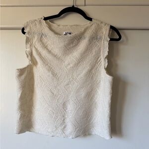 White Textured Women's Top